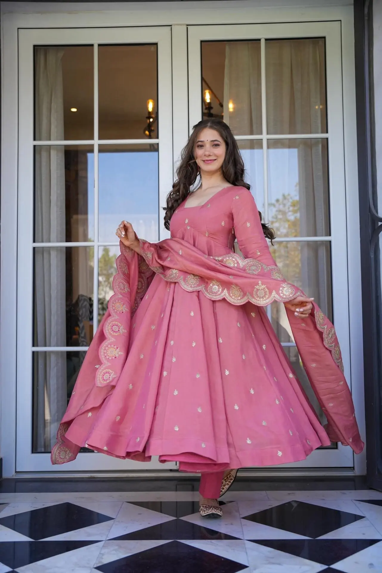 Heavy Cosmos Silk Anarkali Suit Set