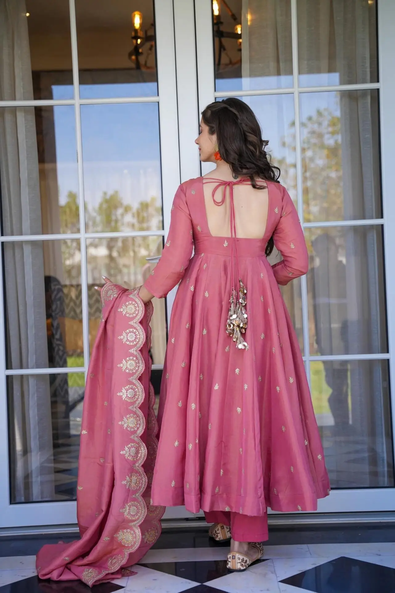 Heavy Cosmos Silk Anarkali Suit Set