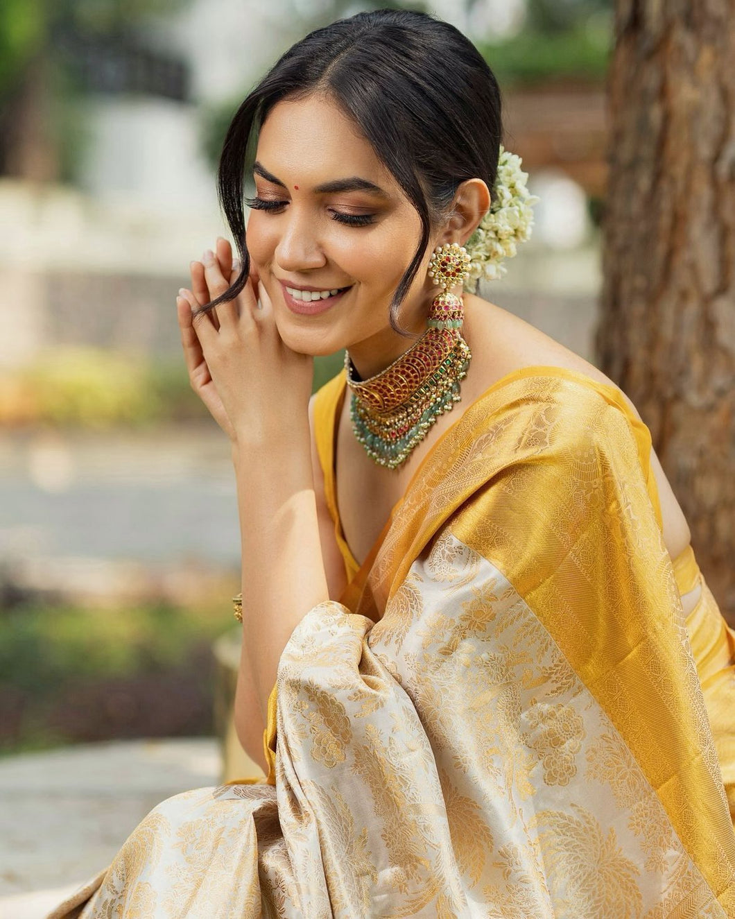 Banarasi Silk Saree color:-Yellow