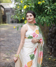 Load image into Gallery viewer, Banarasi Silk Saree color:-white
