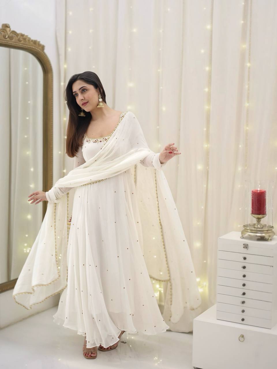 Enchanted Reflection Elegance in Every Silken Thread of White