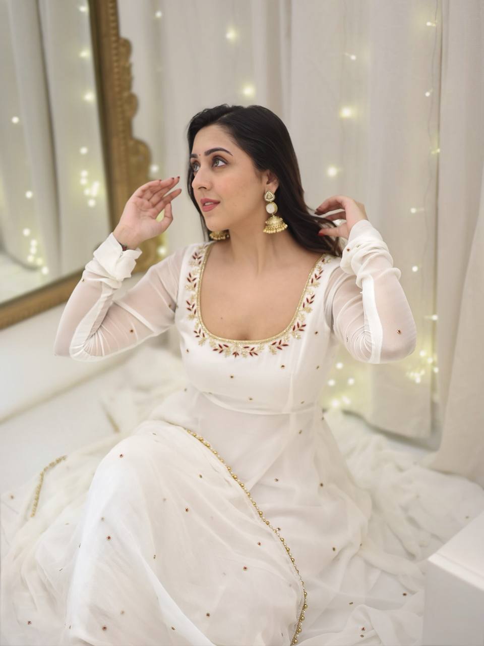 Enchanted Reflection Elegance in Every Silken Thread of White