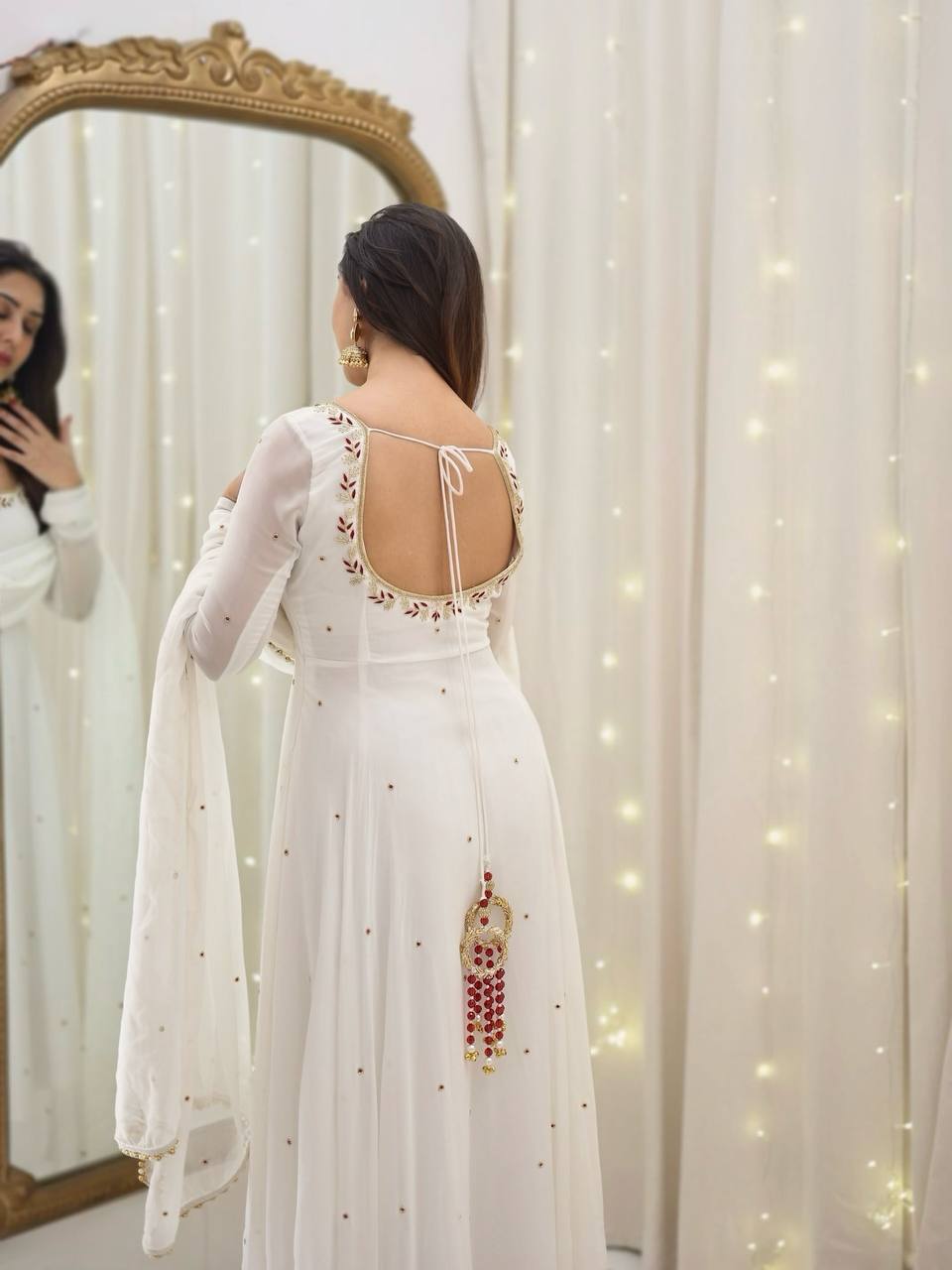 Enchanted Reflection Elegance in Every Silken Thread of White