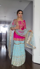 Load image into Gallery viewer, New Designer Party Wear Look - Top, Sharara Plazzo and Dupatta - 302
