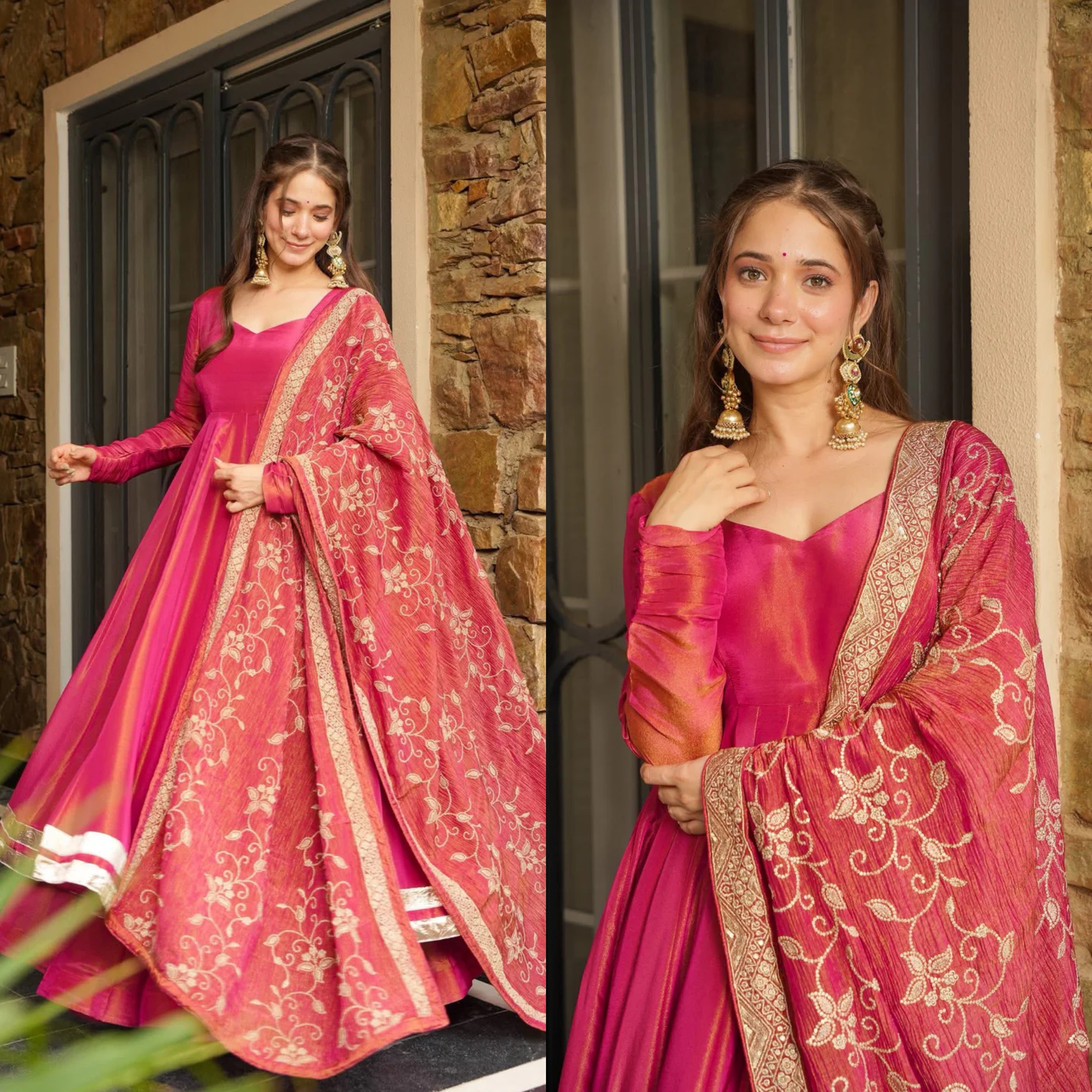 Majestic Muse The Pink Anarkali Suit for Regal Celebrations