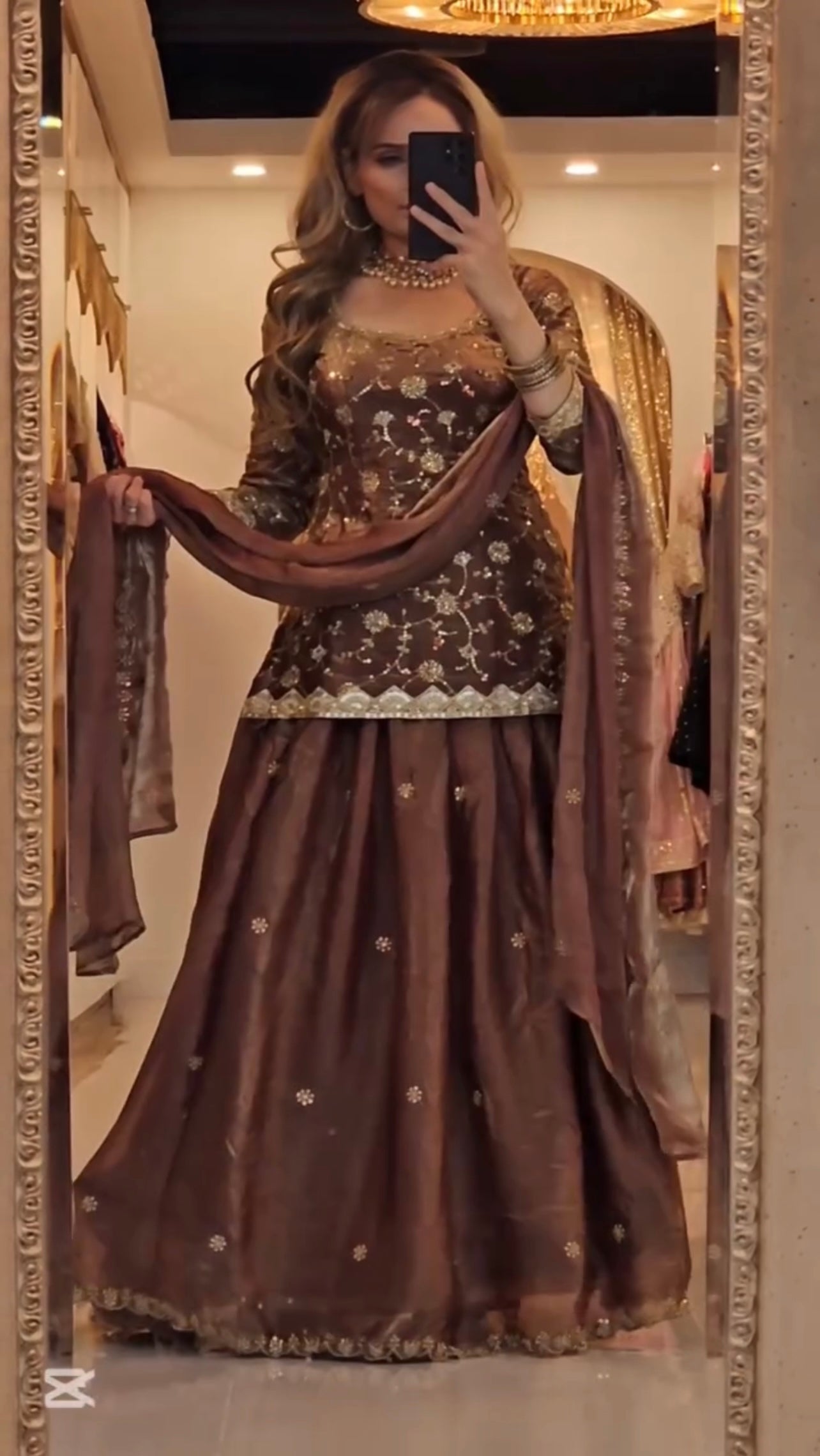 Timeless Glamour Capturing Moments in Chic Brown Attire