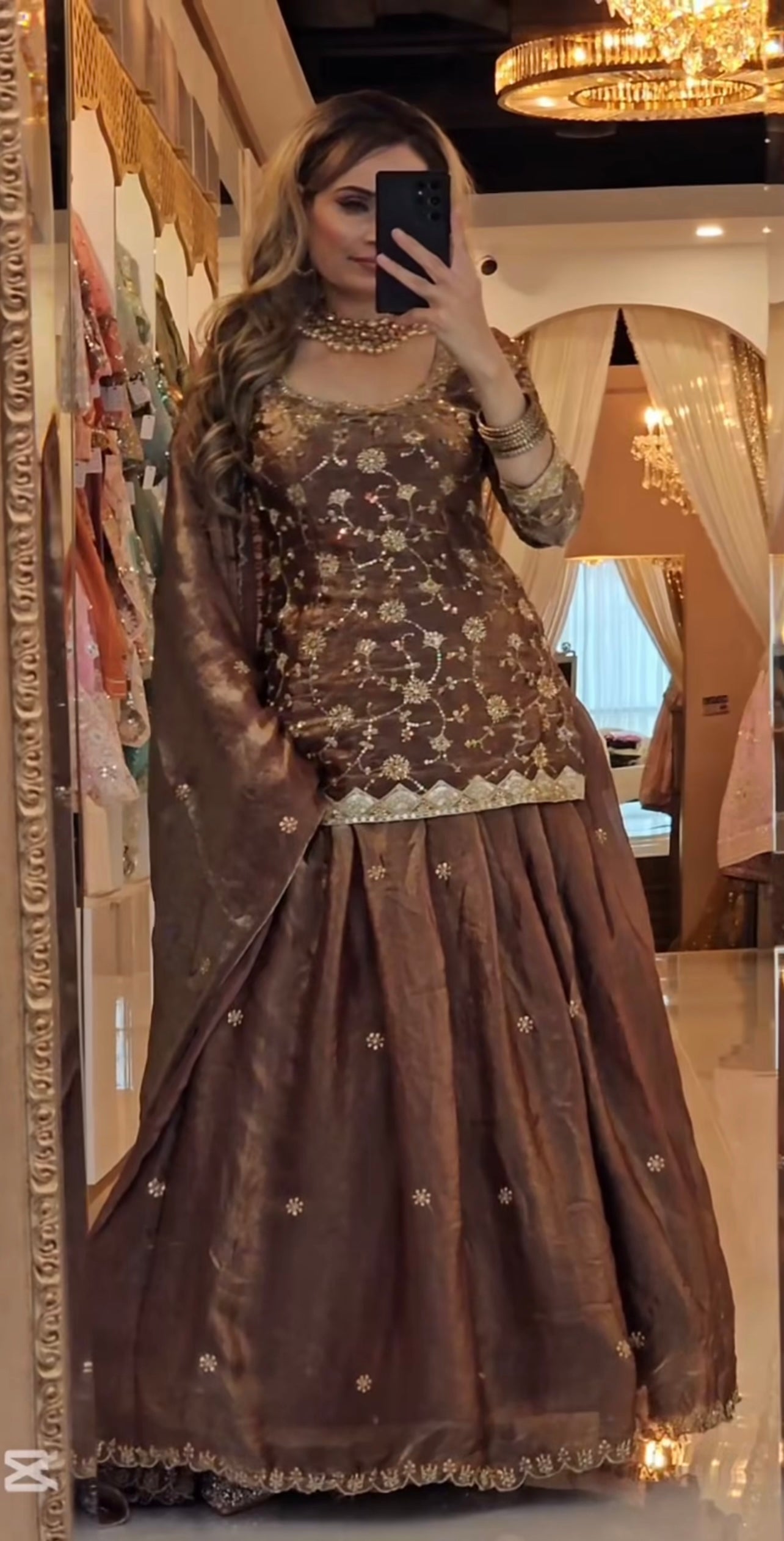 Timeless Glamour Capturing Moments in Chic Brown Attire