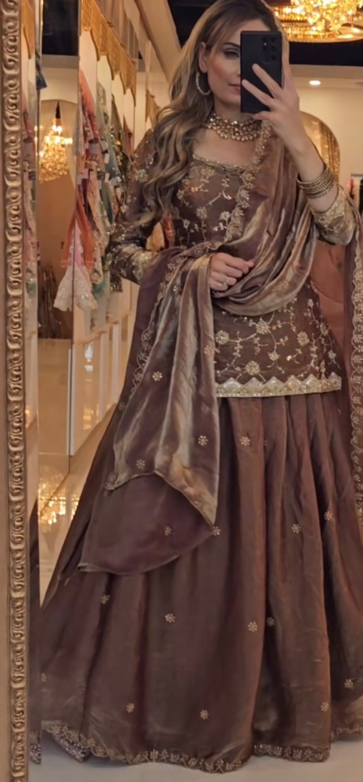 Timeless Glamour Capturing Moments in Chic Brown Attire