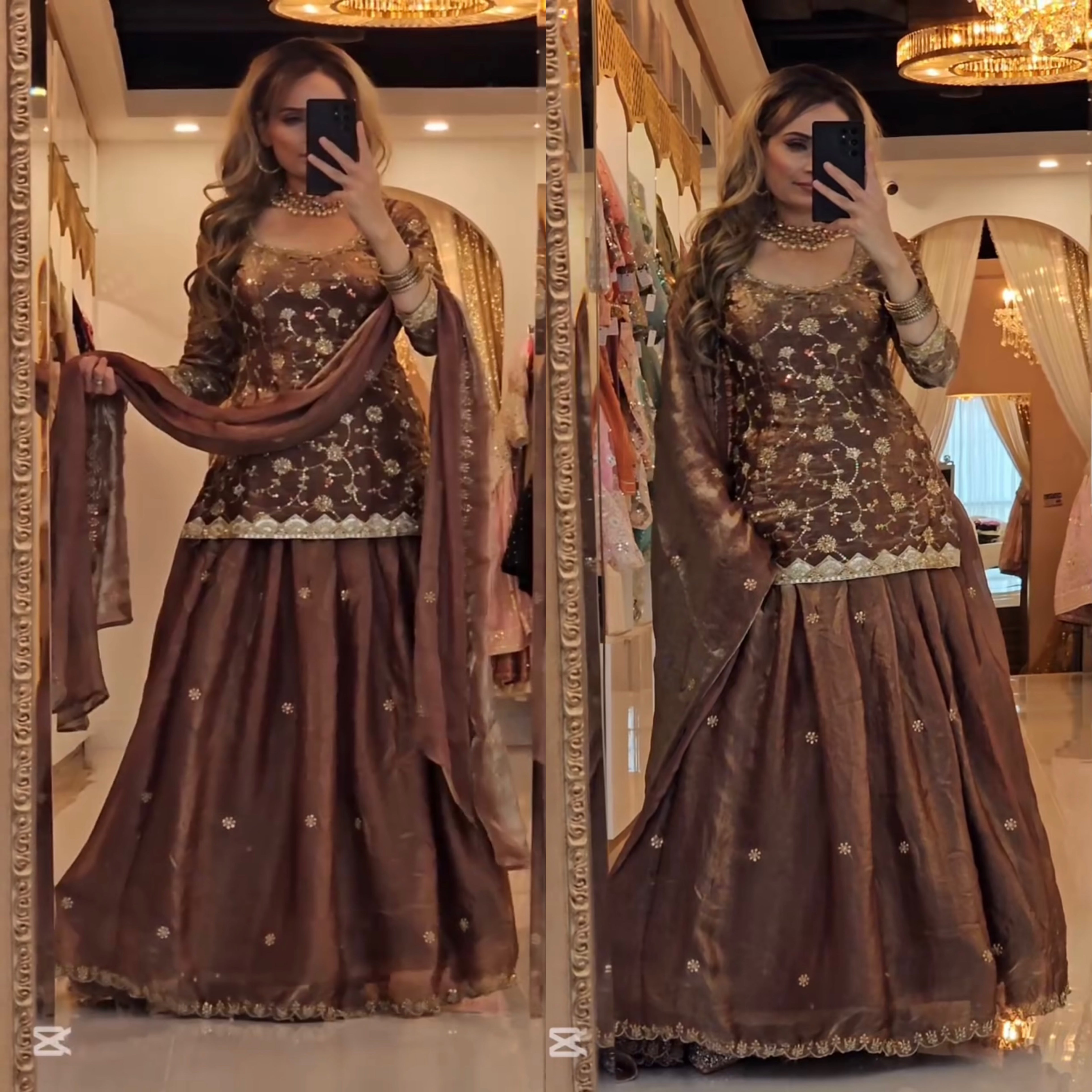 Timeless Glamour Capturing Moments in Chic Brown Attire