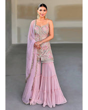 Load image into Gallery viewer, New Designer Party Wear Look Top , Sharara Plazzo and Dupatta 1141
