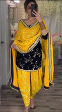 Load image into Gallery viewer, New Designer Party Wear Look Top ,Dhoti Salwar and Dupatta 242
