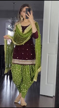 Load image into Gallery viewer, New Designer Party Wear Look Top ,Dhoti Salwar and Dupatta 1090
