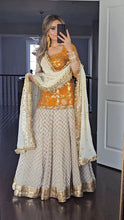 Load image into Gallery viewer, New Designer Party Wear Look Top, Dhoti Salwar and Dupatta [Waite - 381]
