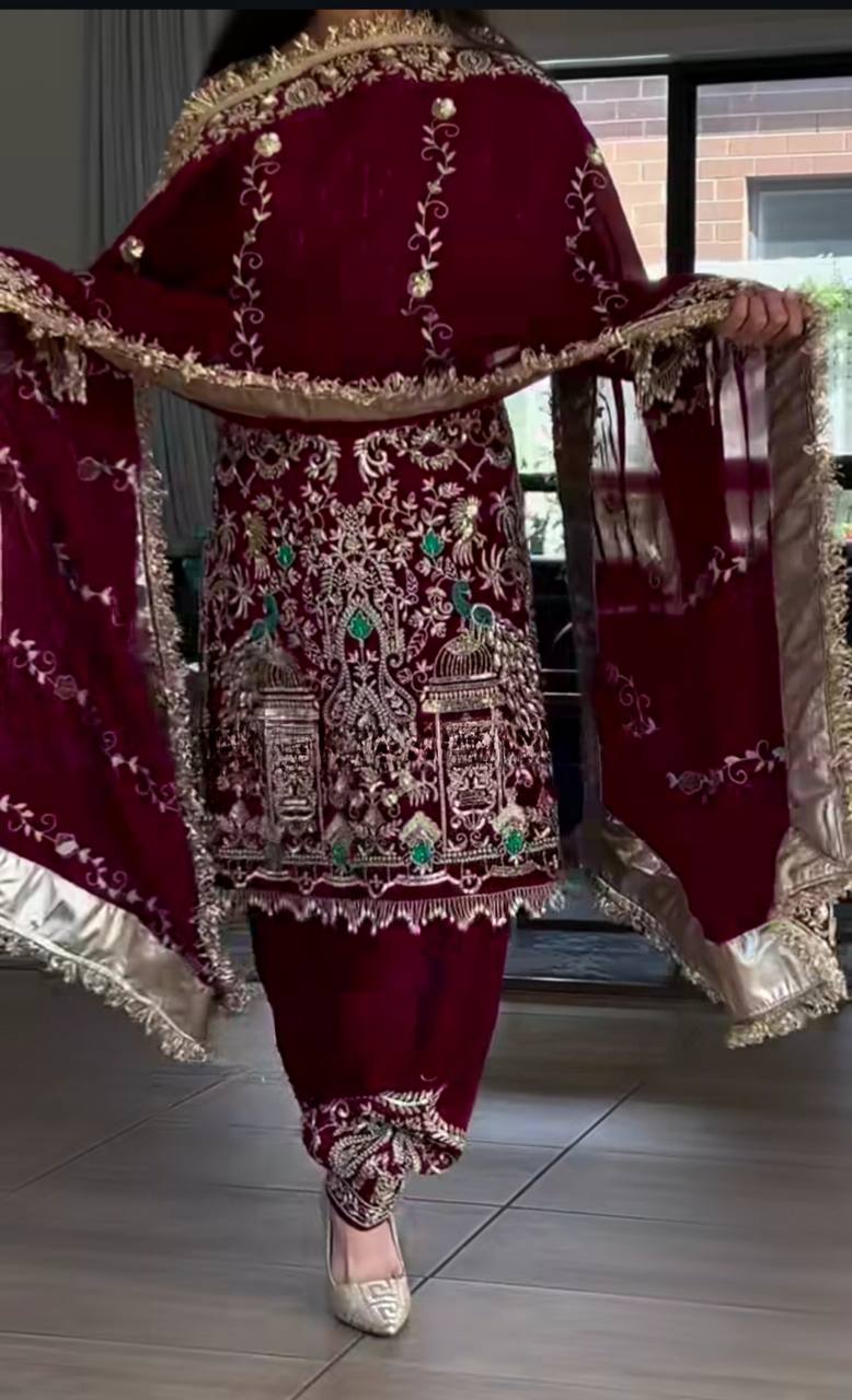 Regal Maroon Farshi Salwar Set