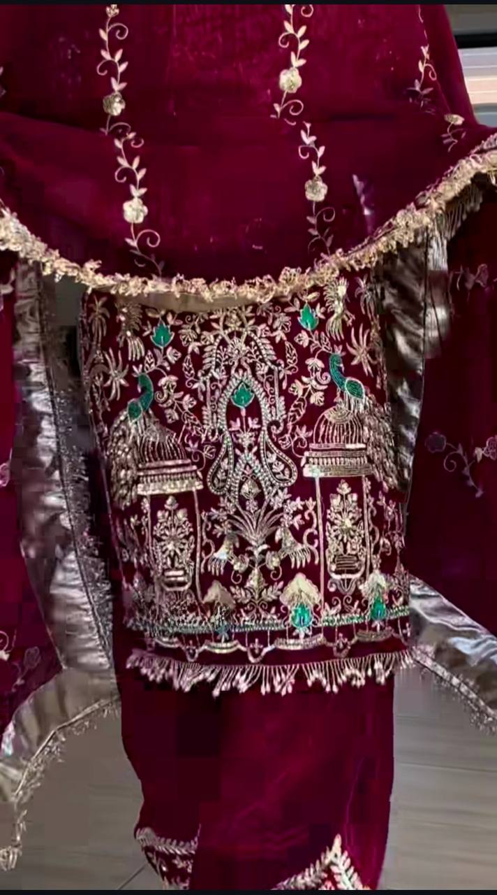 Regal Maroon Farshi Salwar Set
