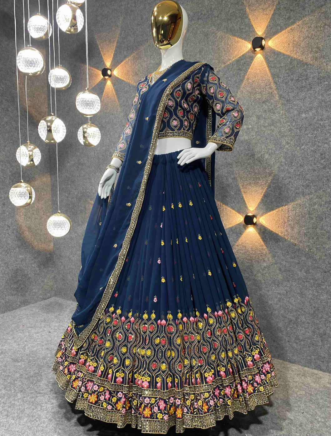 Alluring Embroidered Party Wear Silk Dulhan Lehenga Choli 525