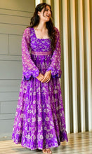Load image into Gallery viewer, Classic Violeta Color Attractive Party Wear silk Dulhan Gown 1018
