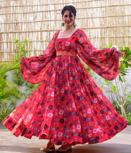 Load image into Gallery viewer, Gorgeous Rojo Color Cotton Attractive Party Wear Dulhan Gown  1019
